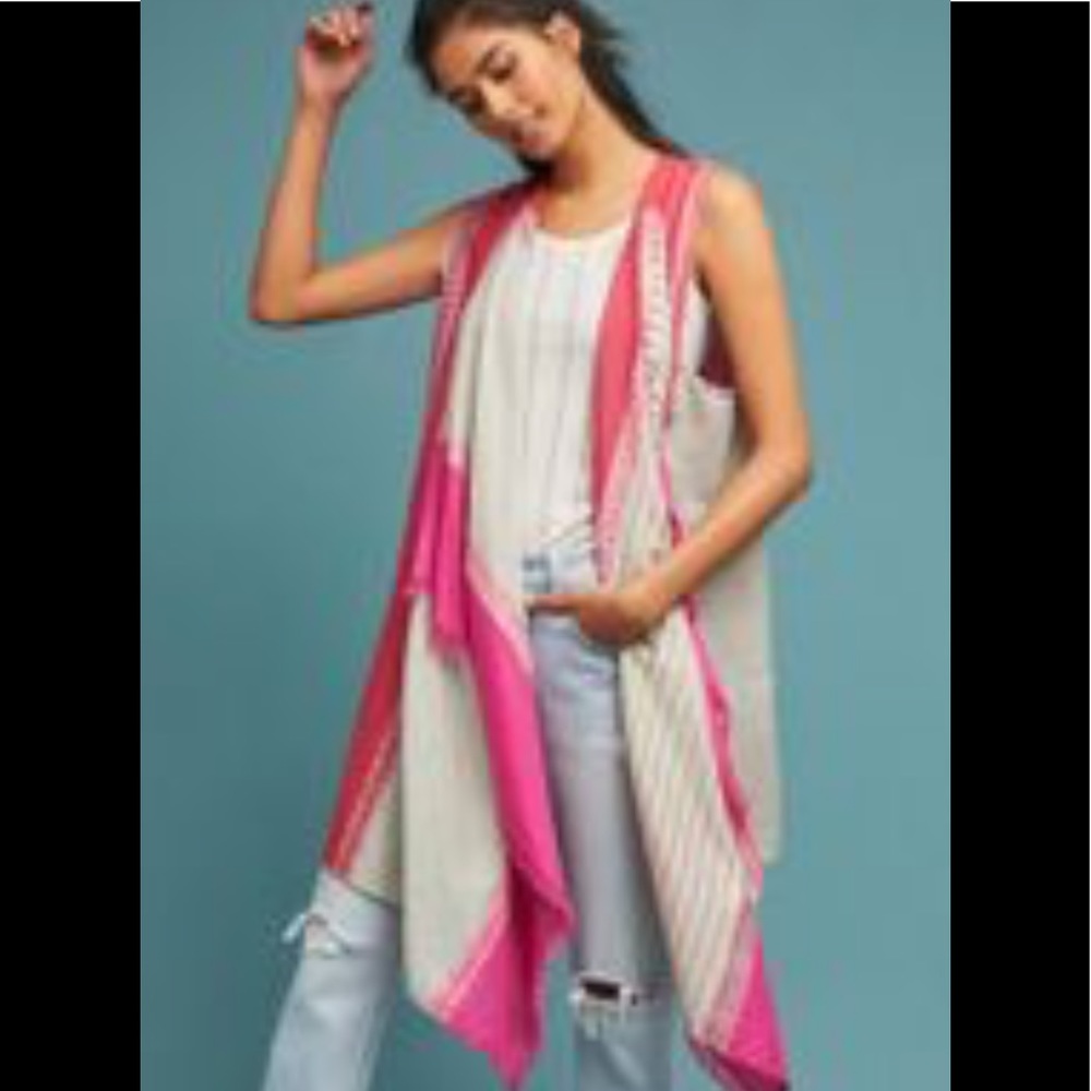 Anthropologie kimono fringe vest.